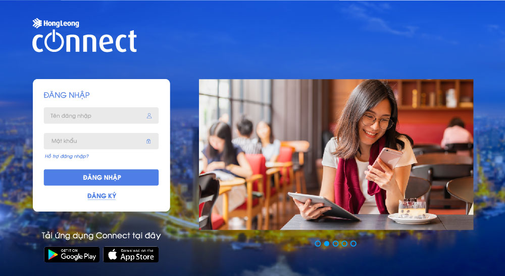 Chỉ cần bấm vào “Đăng ký” là bạn có thể mở thẻ Visa Debit Hong Leong dễ dàng  