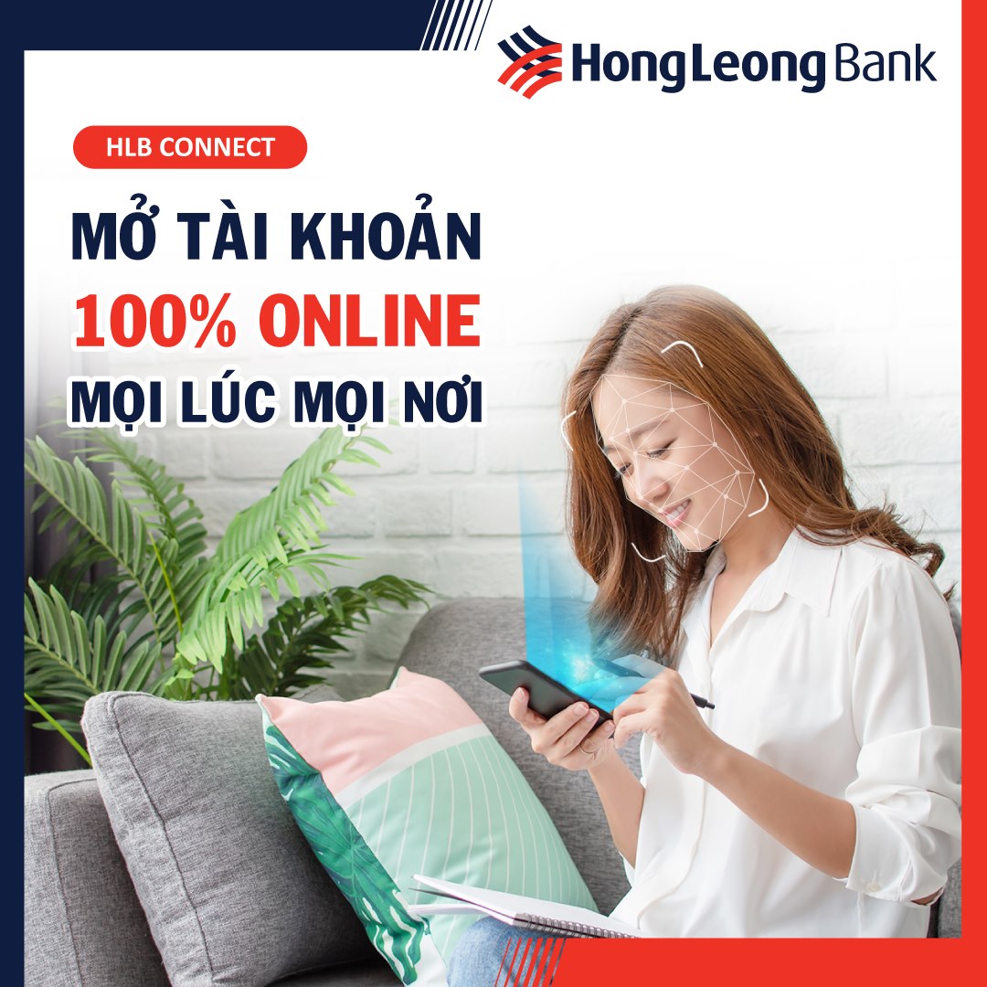 Mở thẻ ngân hàng Hong Leong tại nhà qua ứng dụng HLB Connect.