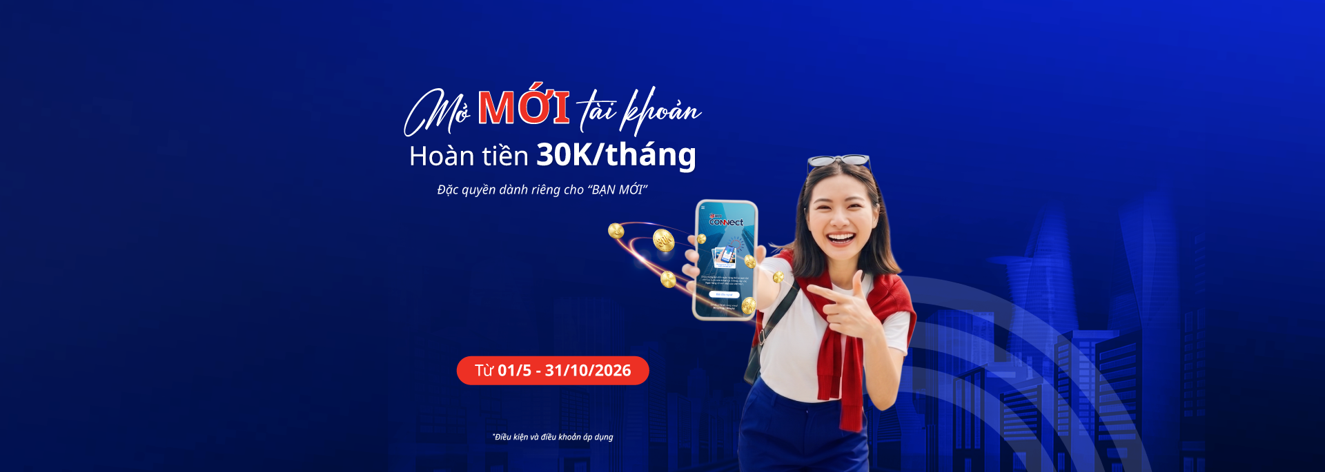 MỞ TÀI KHOẢN HLB – HOÀN TIỀN 30K/THÁNG