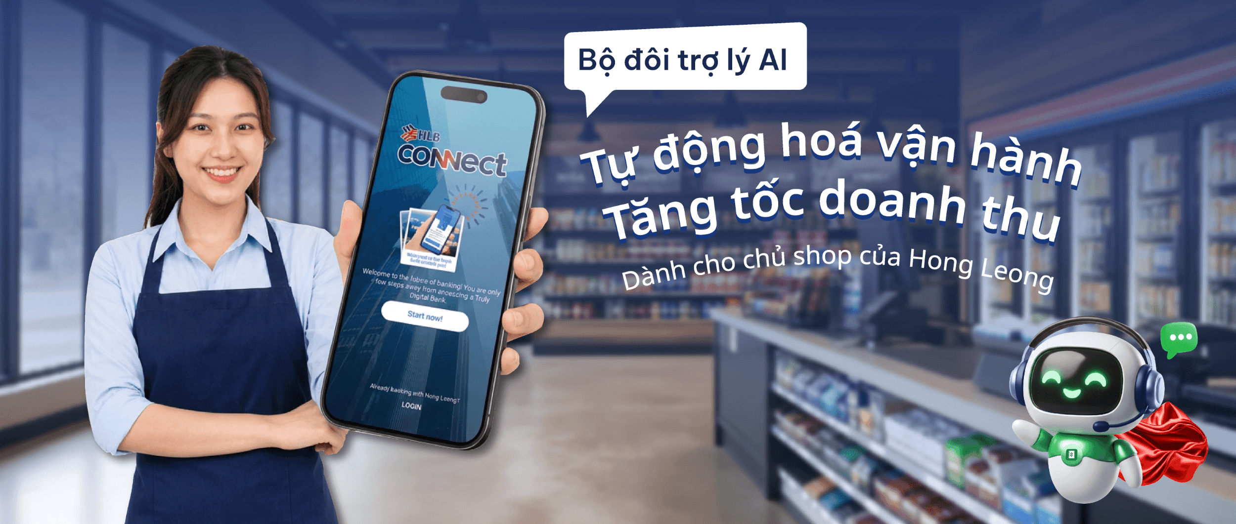 Bộ đôi trợ lý AI Thảo và Mây — Tự động hóa vận hành, tăng tốc doanh thu, dành cho chủ shop là khách hàng hiện hữu của Hong&nbsp;Leong&nbsp;Bank