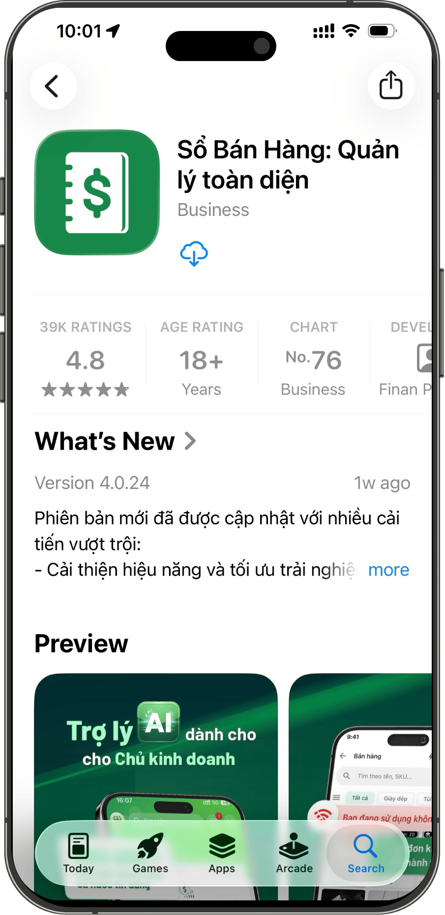 Bước 1 — Tải app Sổ&nbsp;Bán&nbsp;Hàng